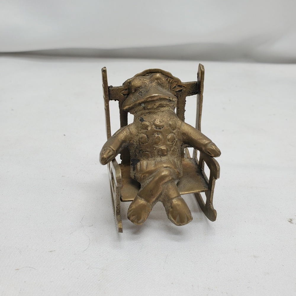 Brass Frog In Rocking‎ Chair